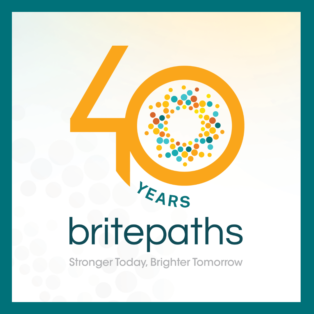Britepaths' 40th Anniversary logo and theme: Stronger today, brighter tomorrow