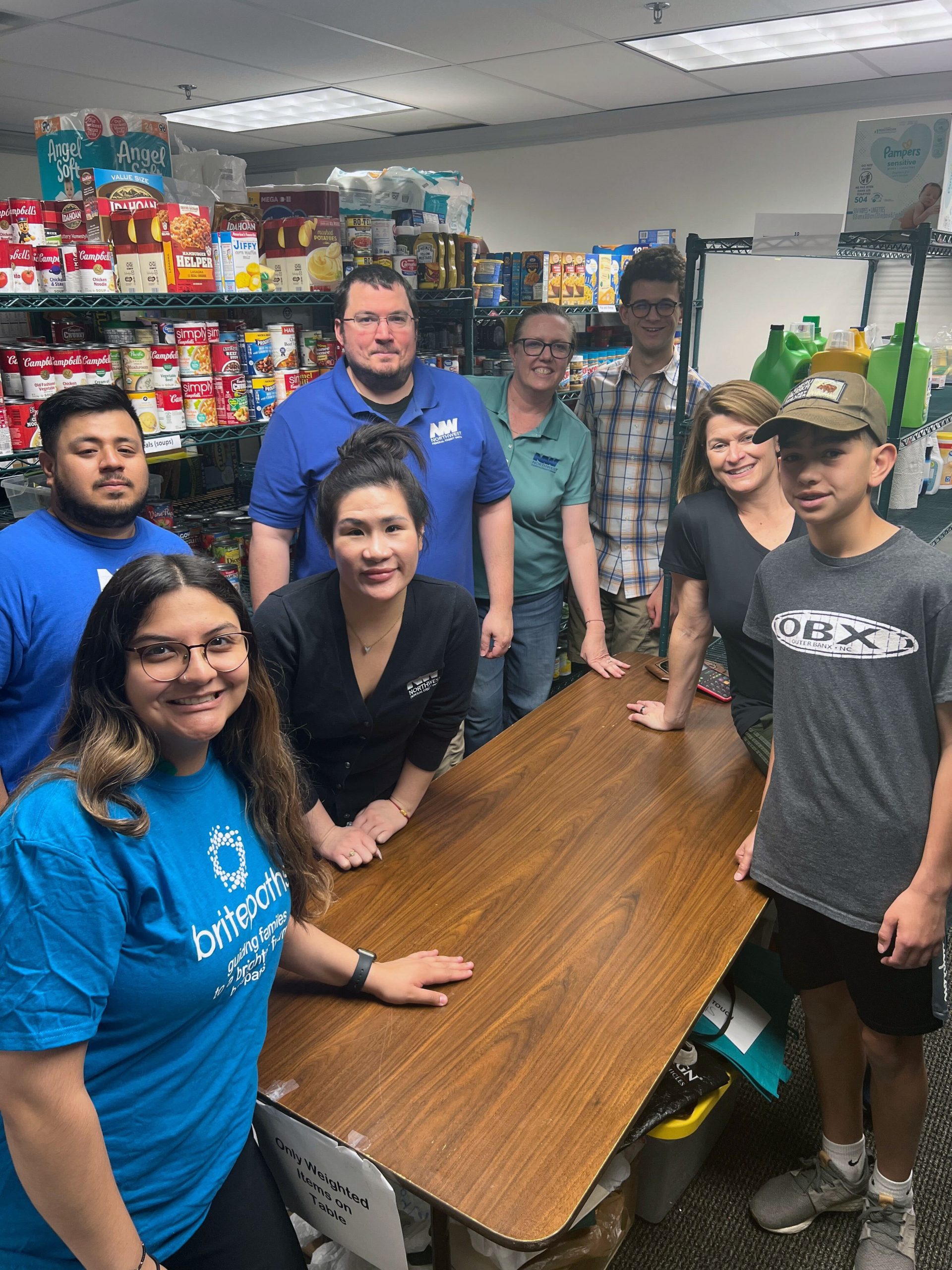 Volunteers for our April 2023 Food Pantry Inventory project